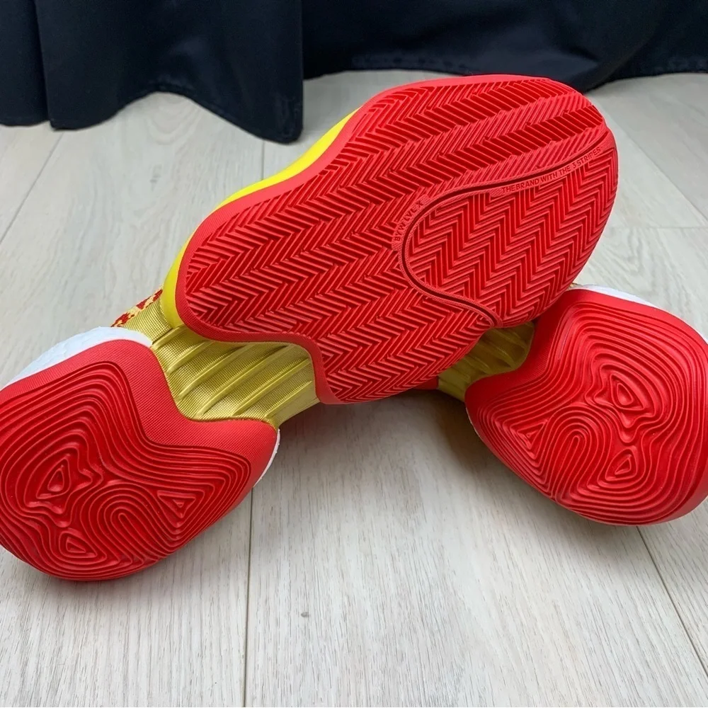 Mens Red/Yellow/Gold Adidas Pharrell X Crazy Byw Chinese New Year shoes sz 9.5
